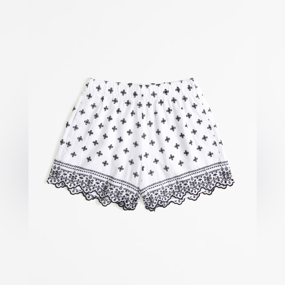 Abercrombie and Fitch Schiffli Embroidered Pull-On Short